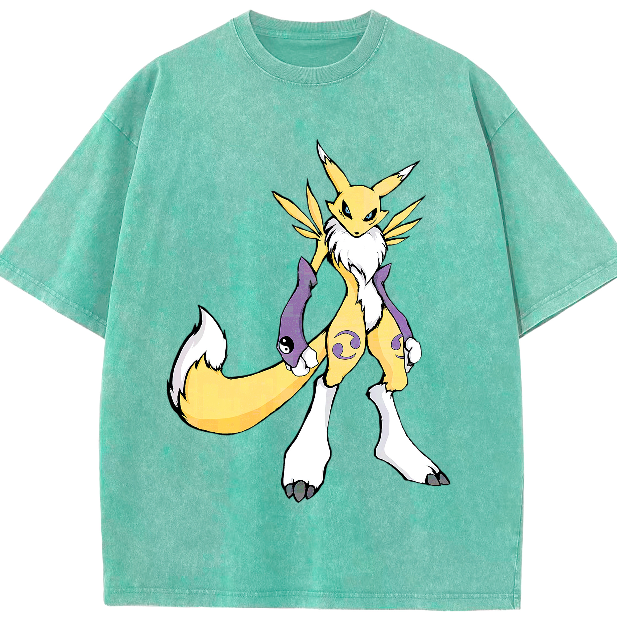 （画像用） Digimon デジタルモンスター/デジモン 綿100% ヴィンテージ風 半袖Tシャツ（フロントプリント）